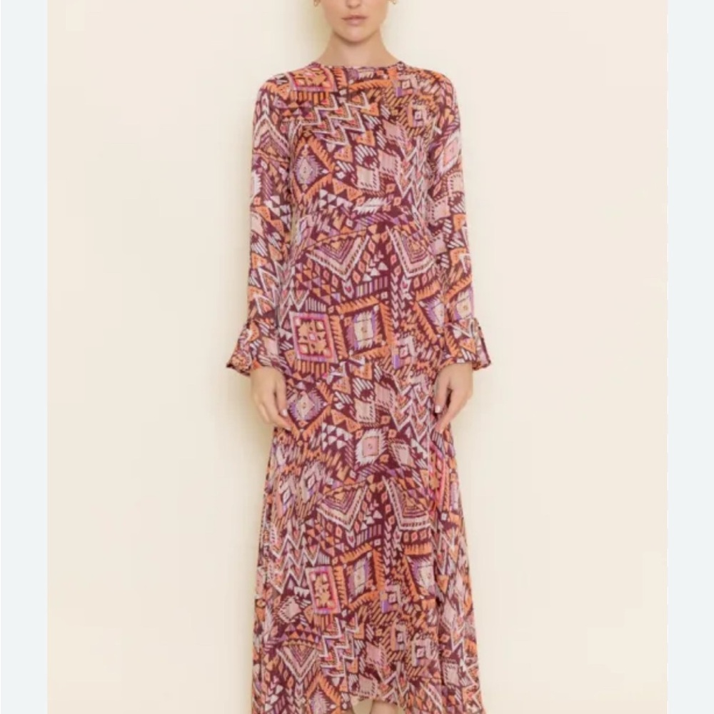 Geometric Print Long Sleeve Dress